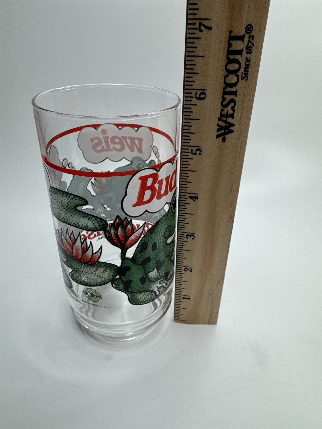 Vintage 1995 Budweiser King of Beers Frogs on Lilly Pads Drinking Glass