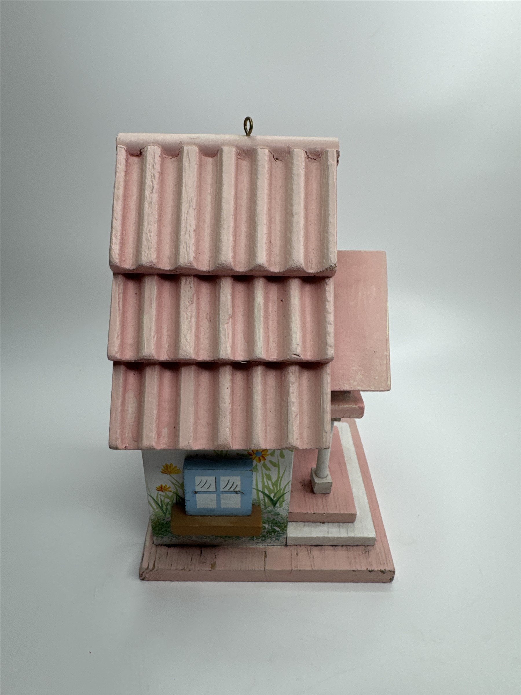 Vintage Wooden Painted Pink Decorative Small Bird House Hanging Home Decor