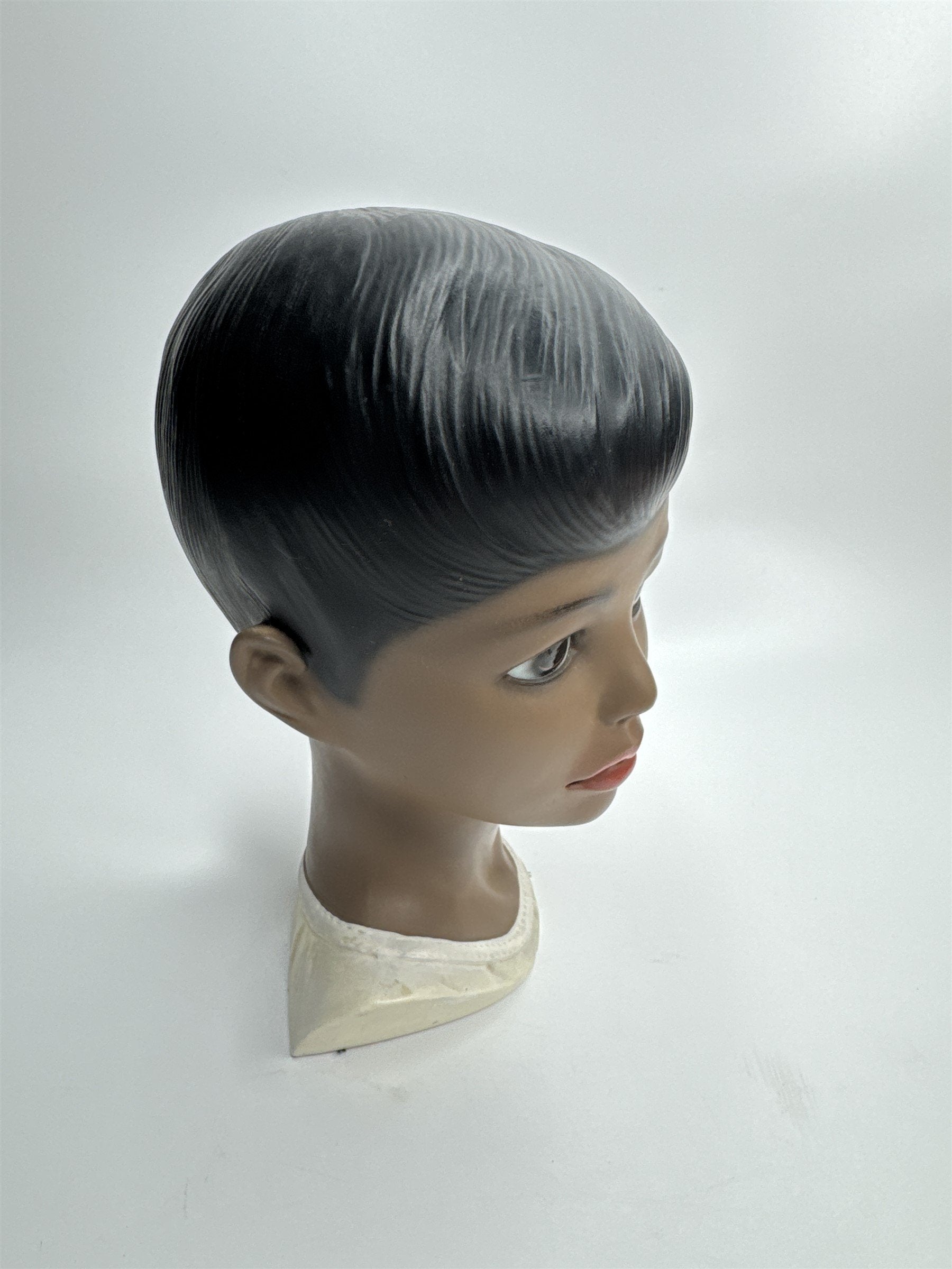 Vintage 50s MCM Lego Japan Head Bust Boy or Girl Hawaiian Polynesian Chalkware