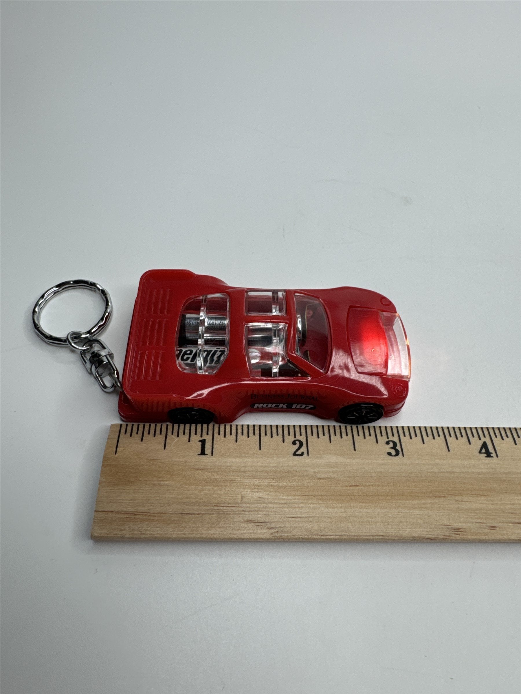 Vintage Business Journal Rock 107 Radio Station Red Sports Car Flashlight Promo