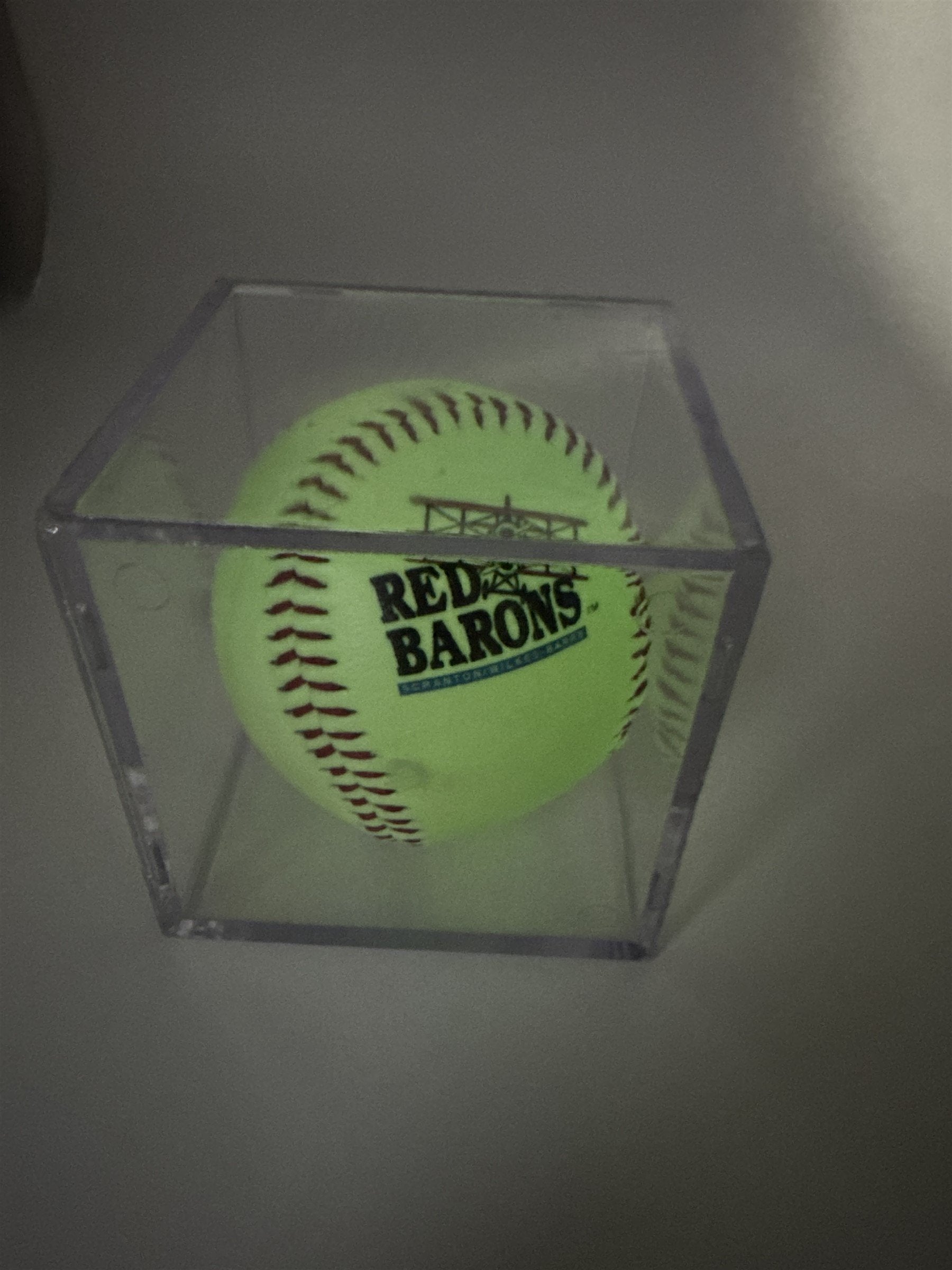 Vintage Signed Red Barons Scranton/Wilkes-Barre Glow In The Dark Baseball