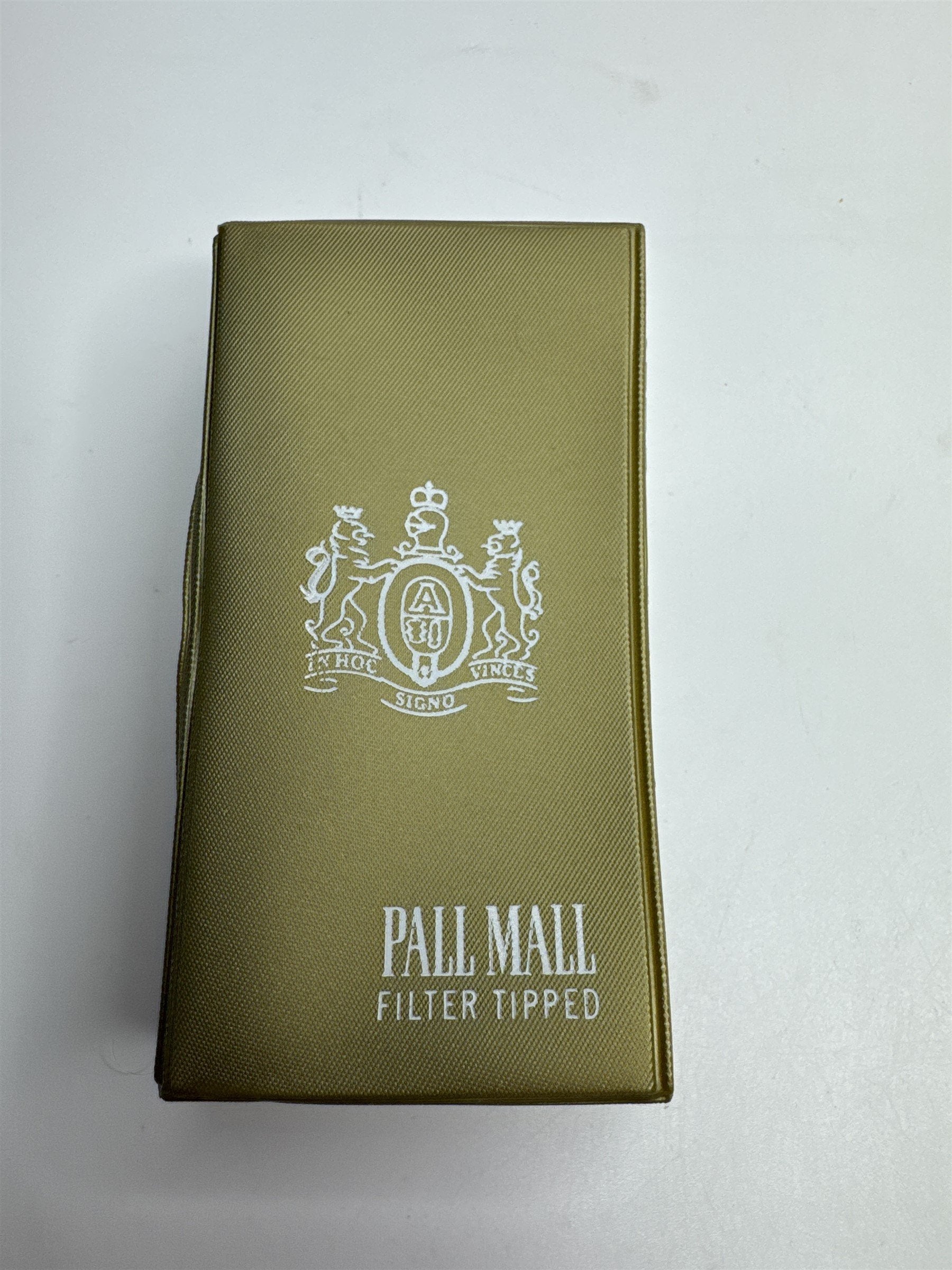 Vintage Pall Mall Filter Tipped Cigarette Pack Holder Gold Plastic /w Box