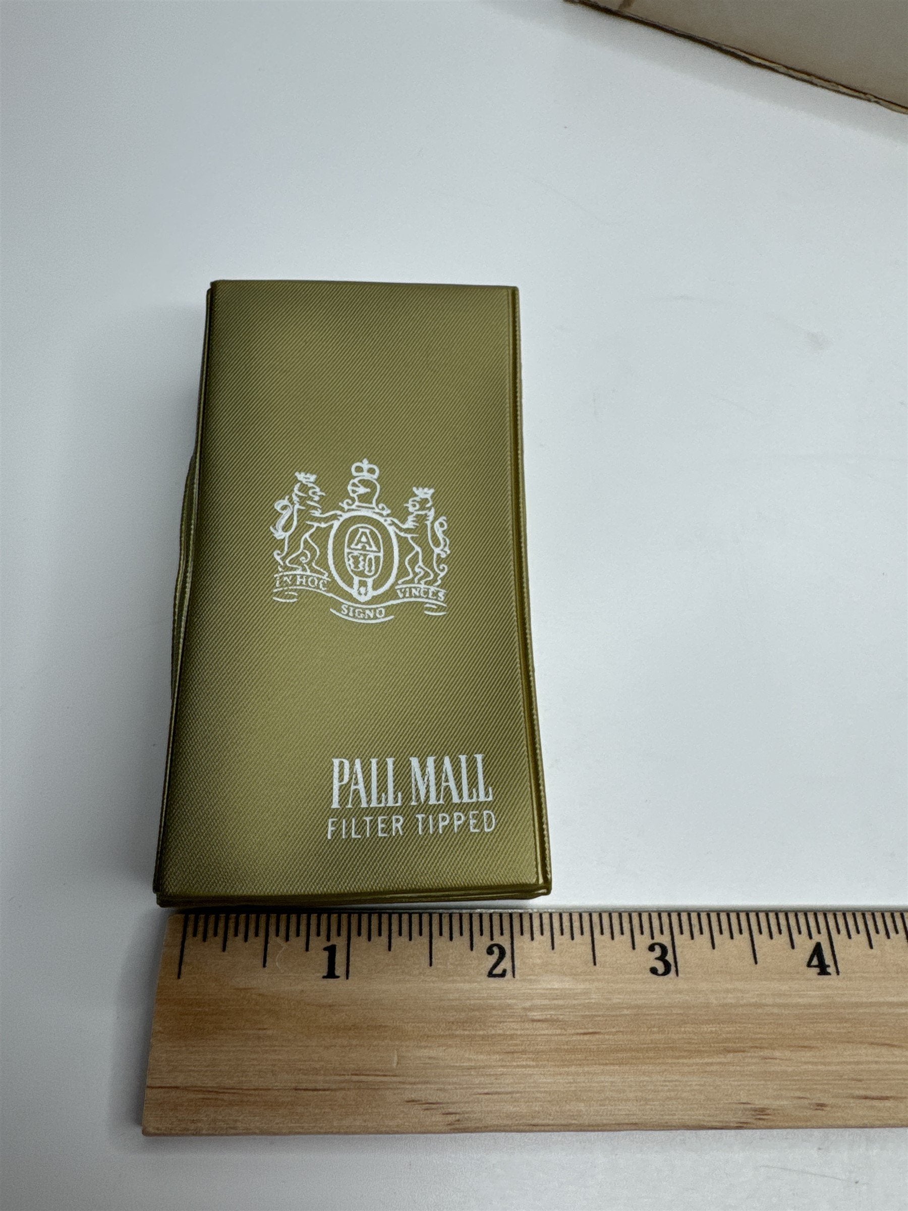 Vintage Pall Mall Filter Tipped Cigarette Pack Holder Gold Plastic /w Box