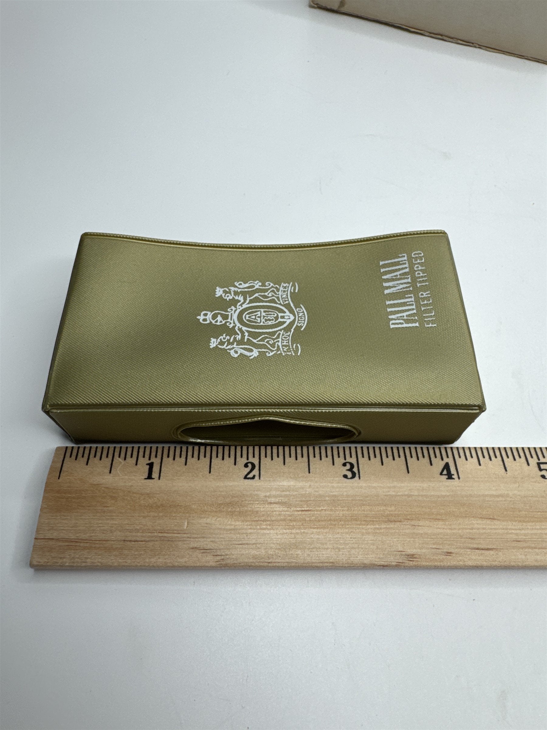 Vintage Pall Mall Filter Tipped Cigarette Pack Holder Gold Plastic /w Box