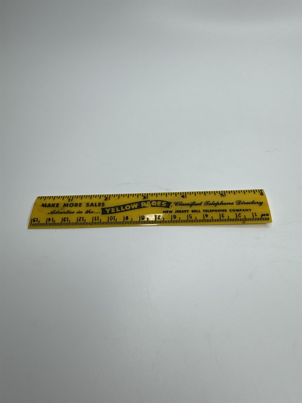 Vintage 6" Ruler Advertisement Yellow Pages New Jersey Bill Telephone Company