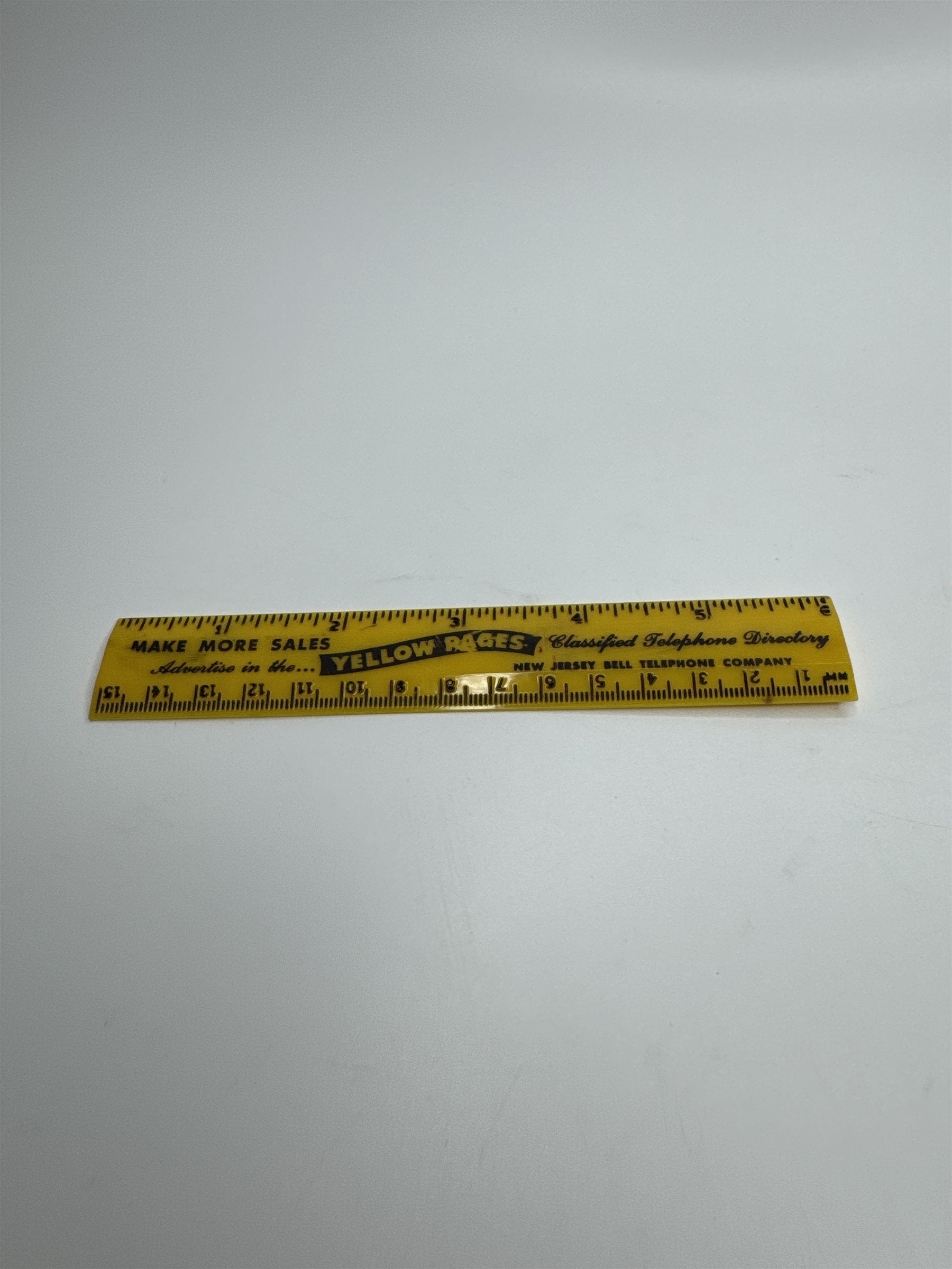 Vintage 6" Ruler Advertisement Yellow Pages New Jersey Bill Telephone Company