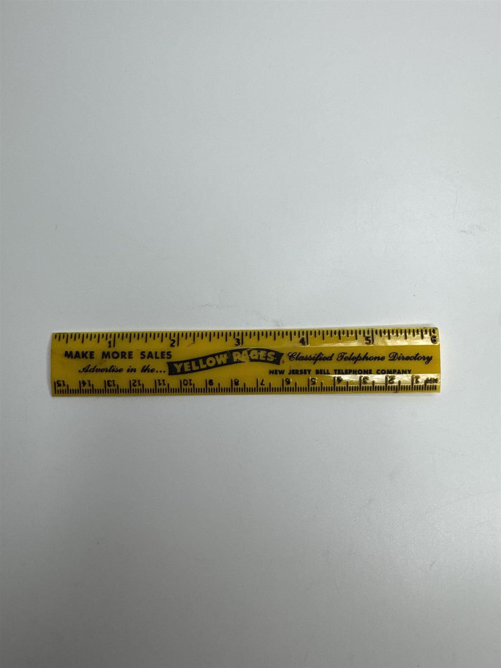 Vintage 6" Ruler Advertisement Yellow Pages New Jersey Bill Telephone Company