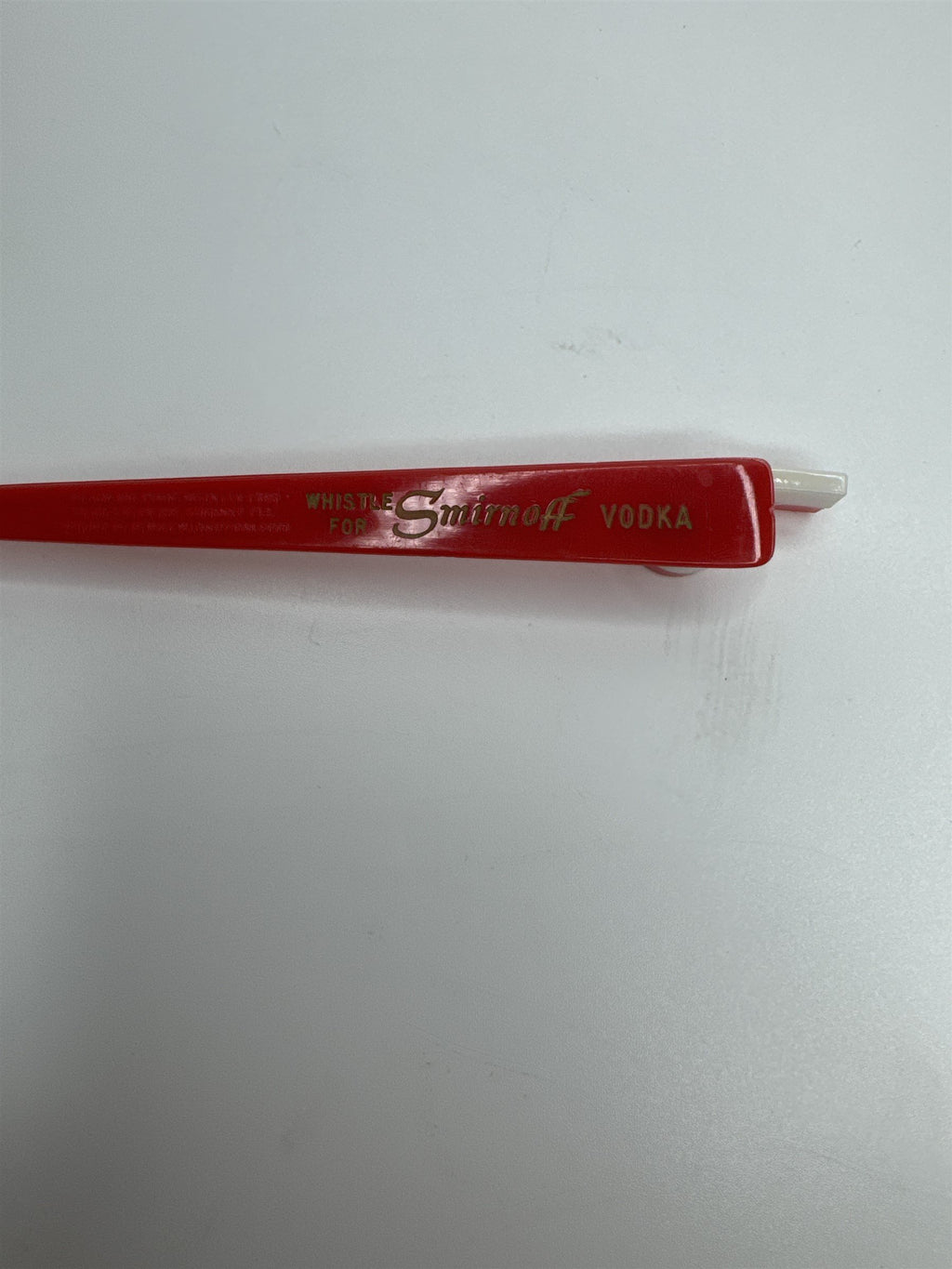 Vintage Smirnoff Vodka Red Whistle Spoon Collectible Advertising Promo Item