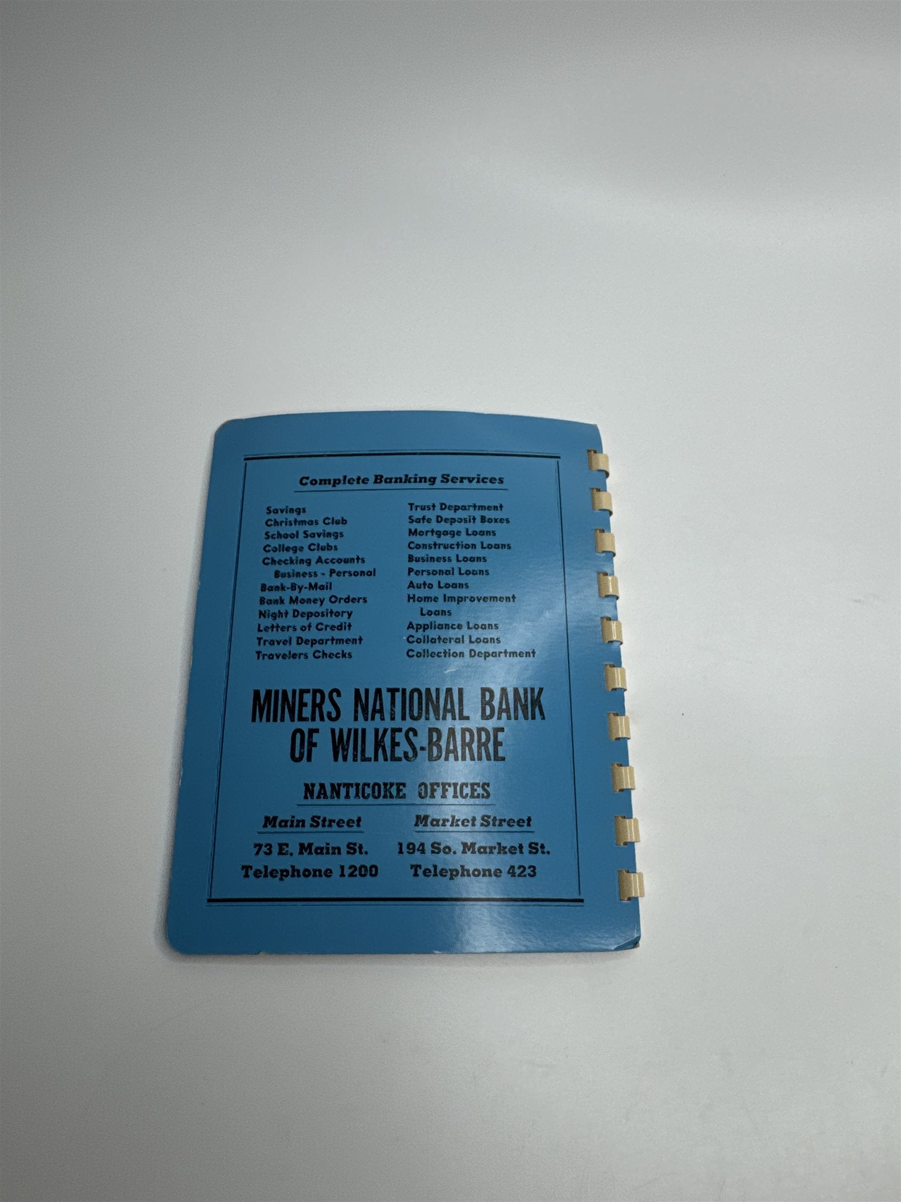 Vintage 1957 Miners National Bank Wilkes-Barre Nanticoke PA Telephone Directory