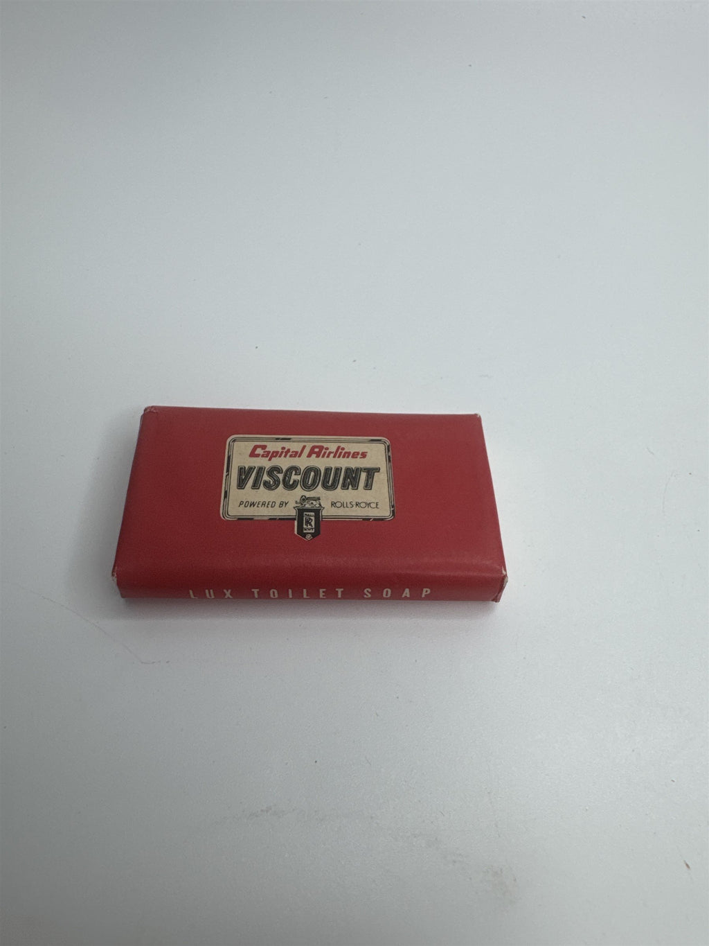 Vintage Capital Airlines Viscount Lux Toilet Soap Advertisement Giveaway Soap