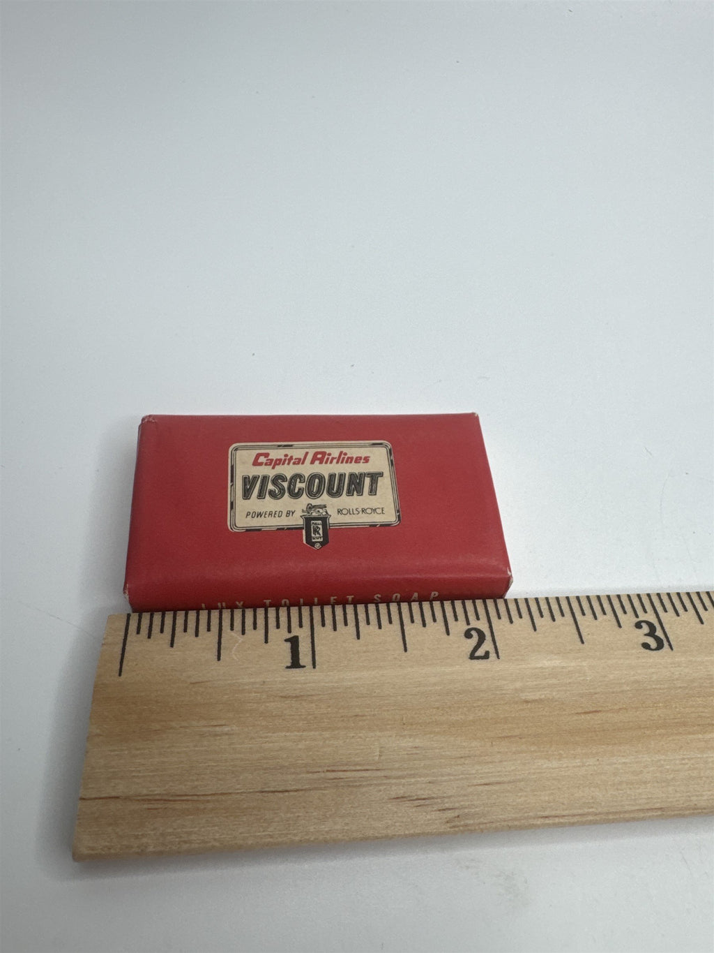 Vintage Capital Airlines Viscount Lux Toilet Soap Advertisement Giveaway Soap