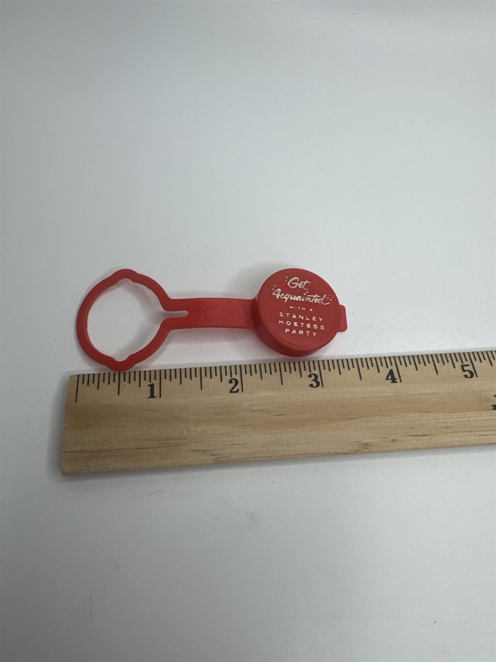 Vintage Red Get Acquainted With A STANLEY Hostess Party Bottle Cap Topper
