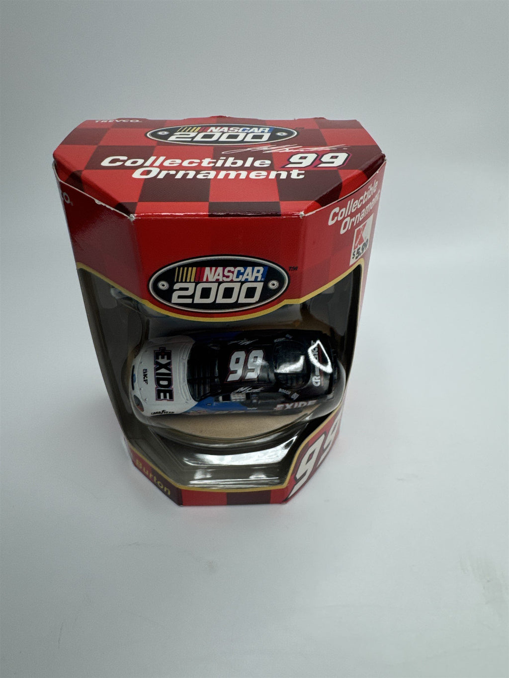 NASCAR 2000 Collectible Ornament 99 JEFF BURTON Trevco Exide #99