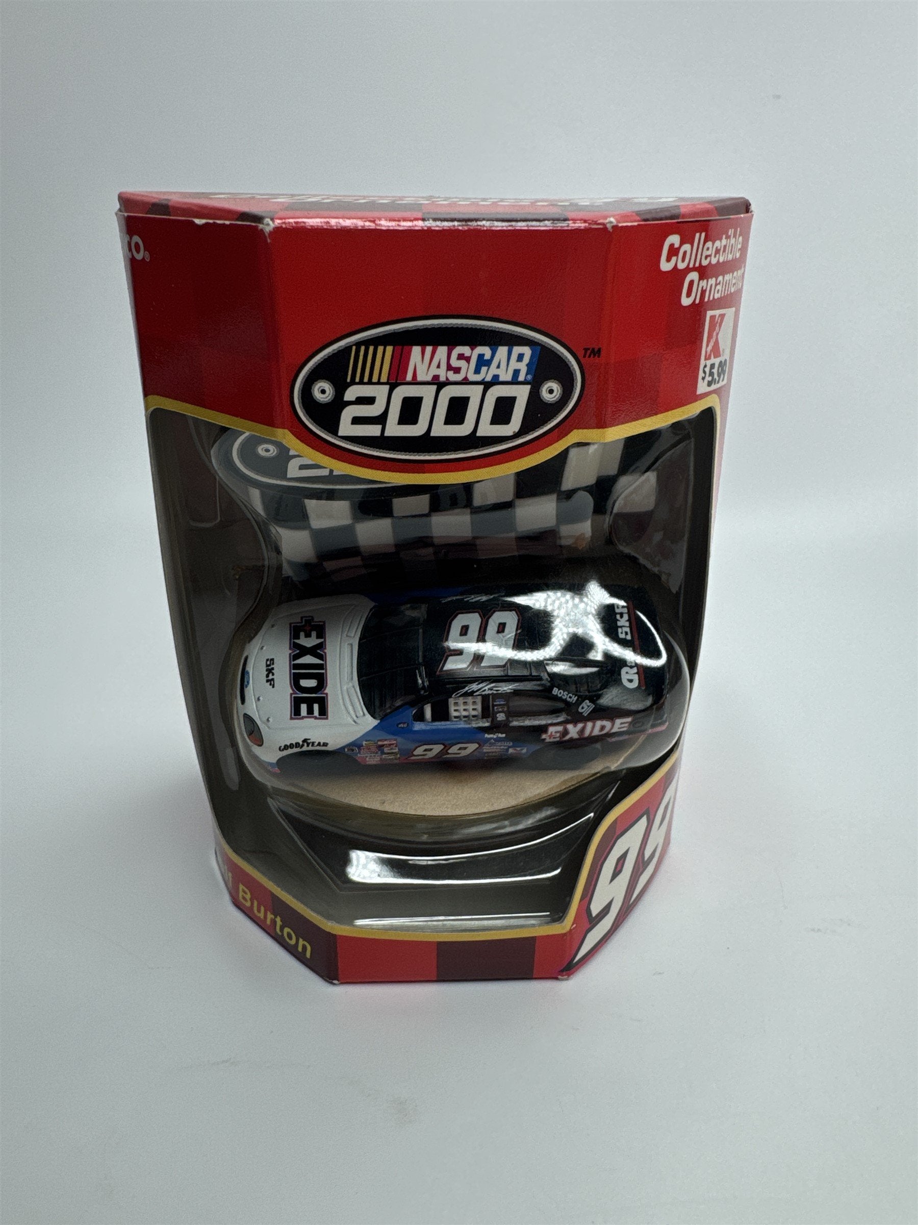 NASCAR 2000 Collectible Ornament 99 JEFF BURTON Trevco Exide #99