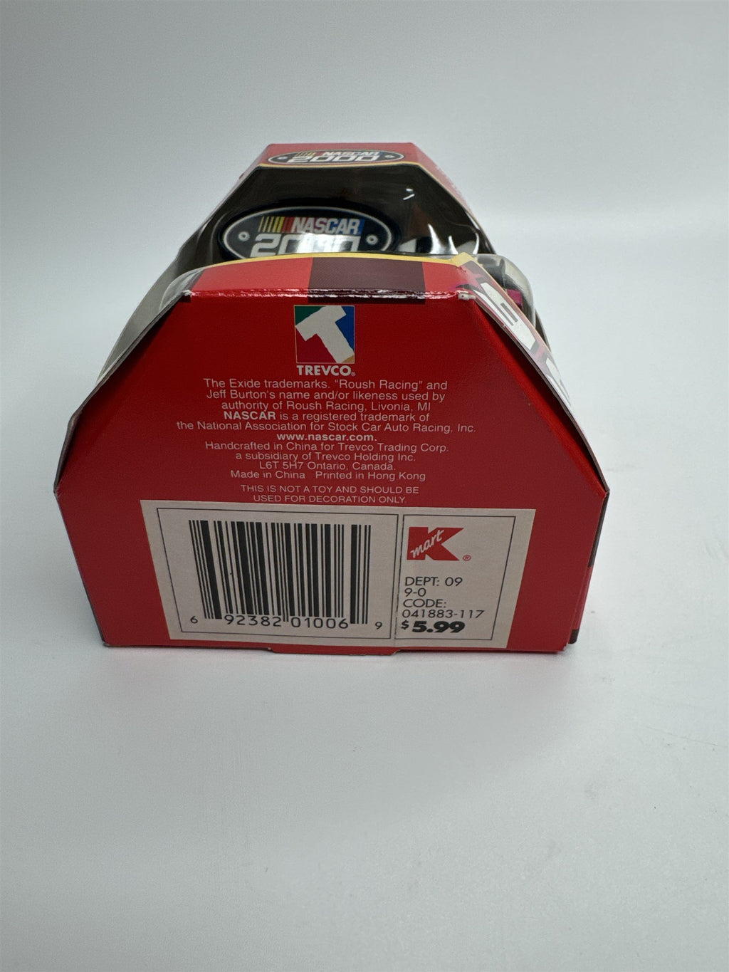 NASCAR 2000 Collectible Ornament 99 JEFF BURTON Trevco Exide #99