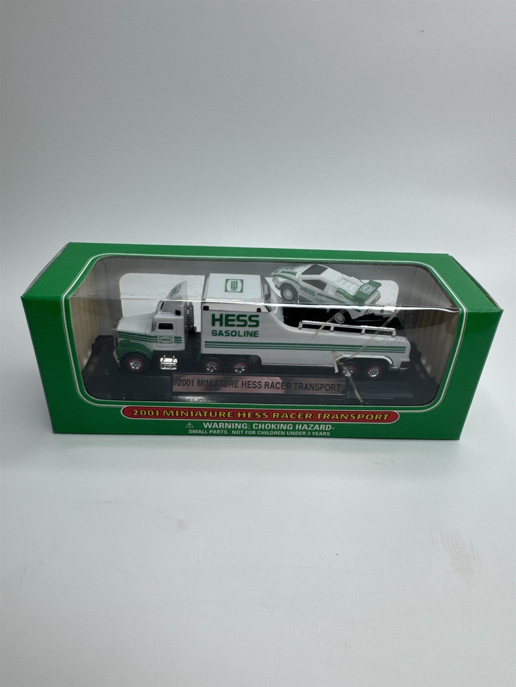HESS 2001 Miniature Hess Racer Transport New in Box (Elastic Bands Snapped)