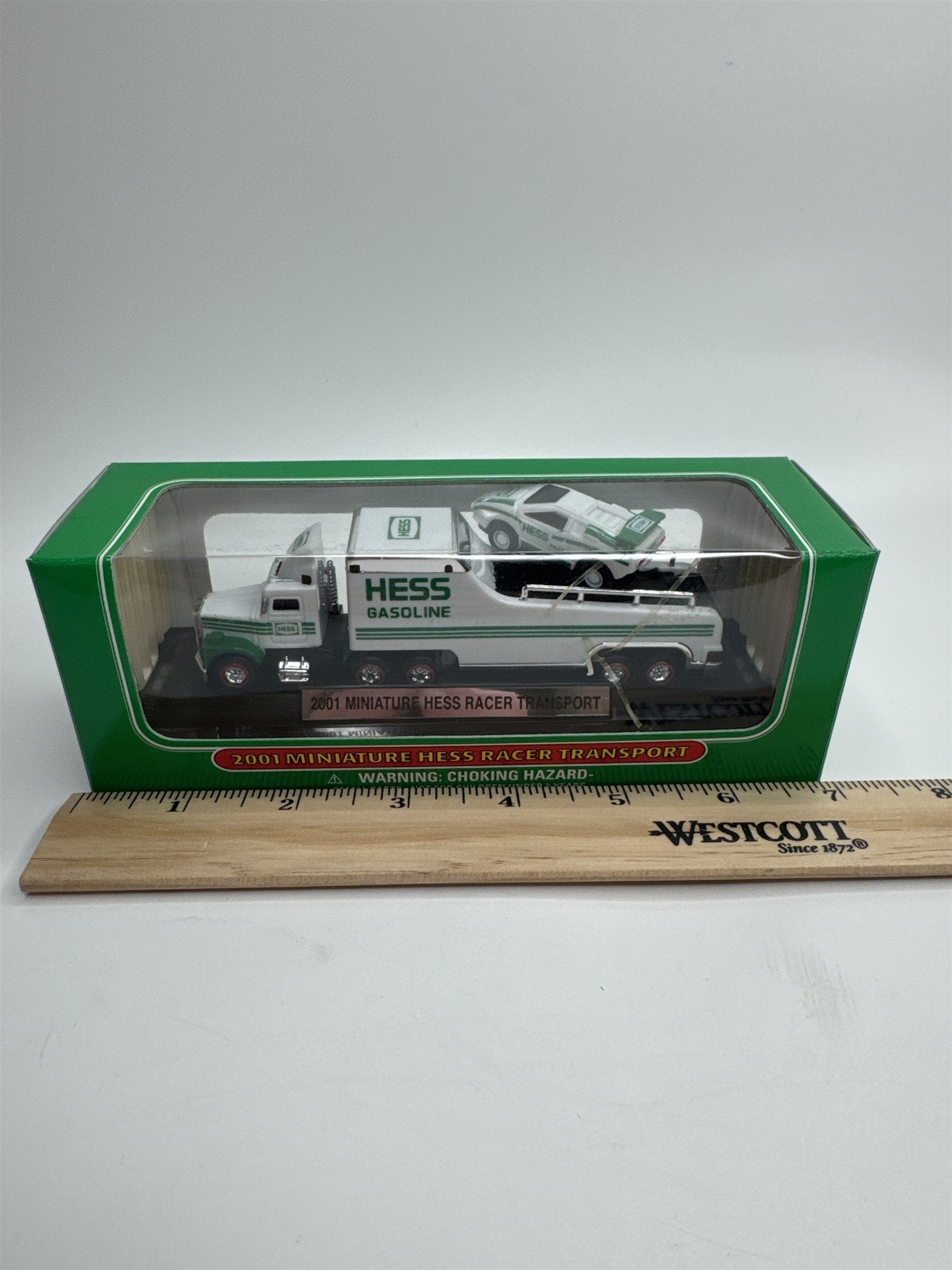 HESS 2001 Miniature Hess Racer Transport New in Box (Elastic Bands Snapped)