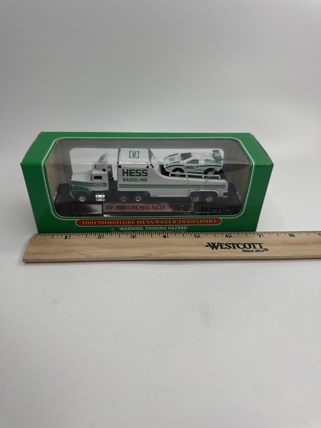 HESS 2001 Miniature Hess Racer Transport New in Box (Elastic Bands Snapped)