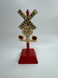 Vintage Marx Railroad Crossing Stop Sign Red Signal Plastic 6" Tall