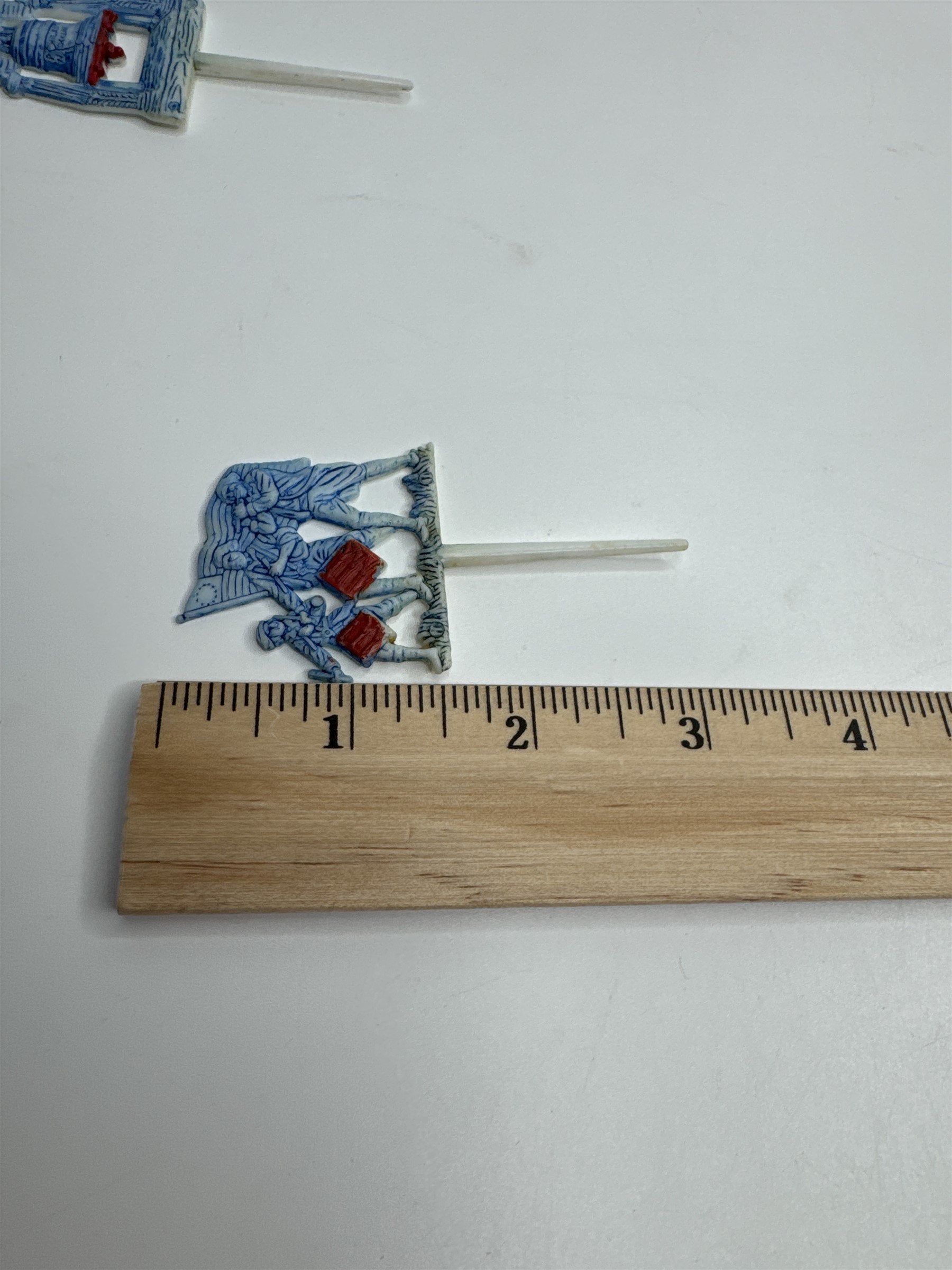 Set of 2 Vintage Liberty Bell and Military Men /w Flag Picks Made in Hong Kong