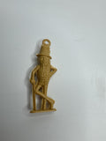 Vintage Tan Beige 2" Hard Plastic Planters Mr. Peanut Charm