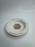 Vintage Nanticoke Pennsylvania Gem Furniture Stores Floral Ashtray /w 23K Gold