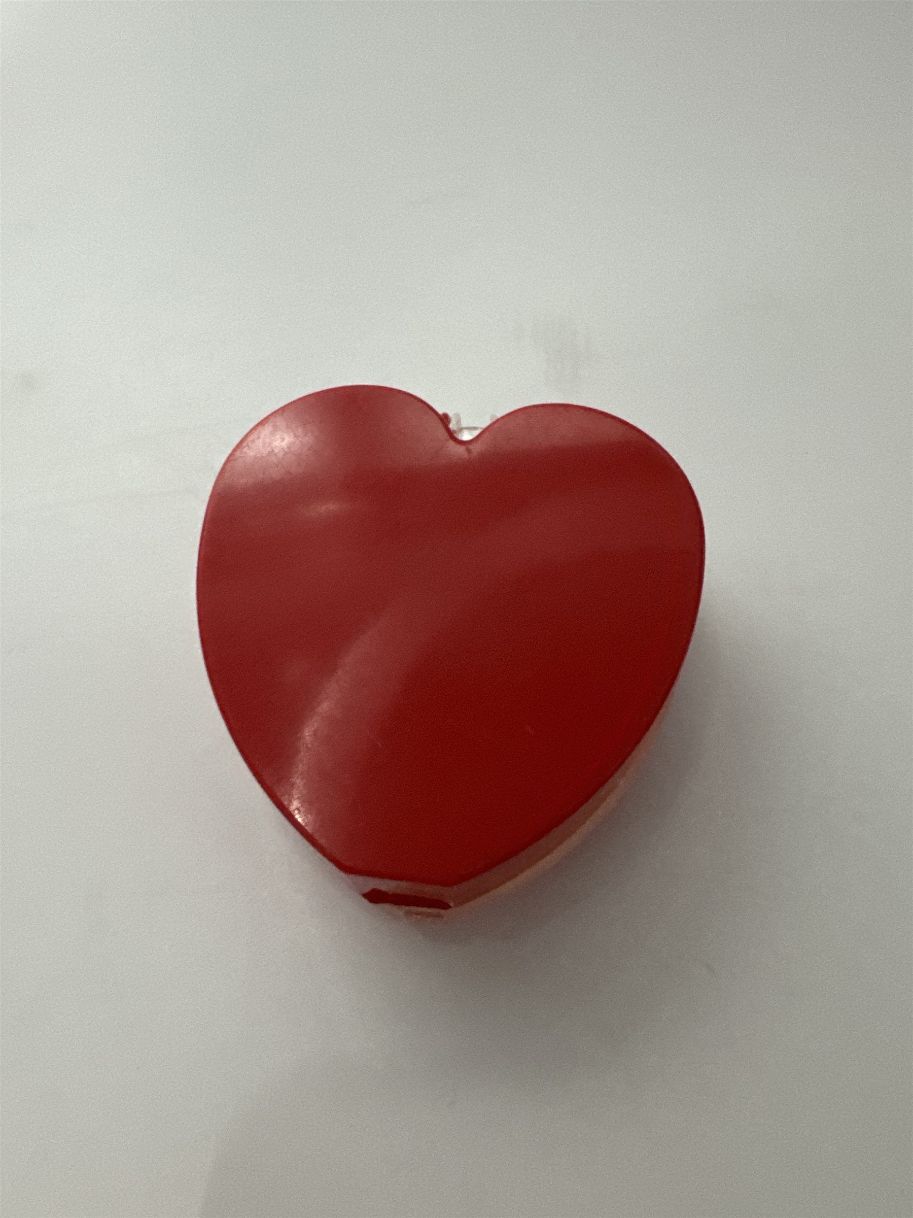 Vintage Miniature Delicate Red Heart /w Clear Cover Jewelry or Trinket Box Gift