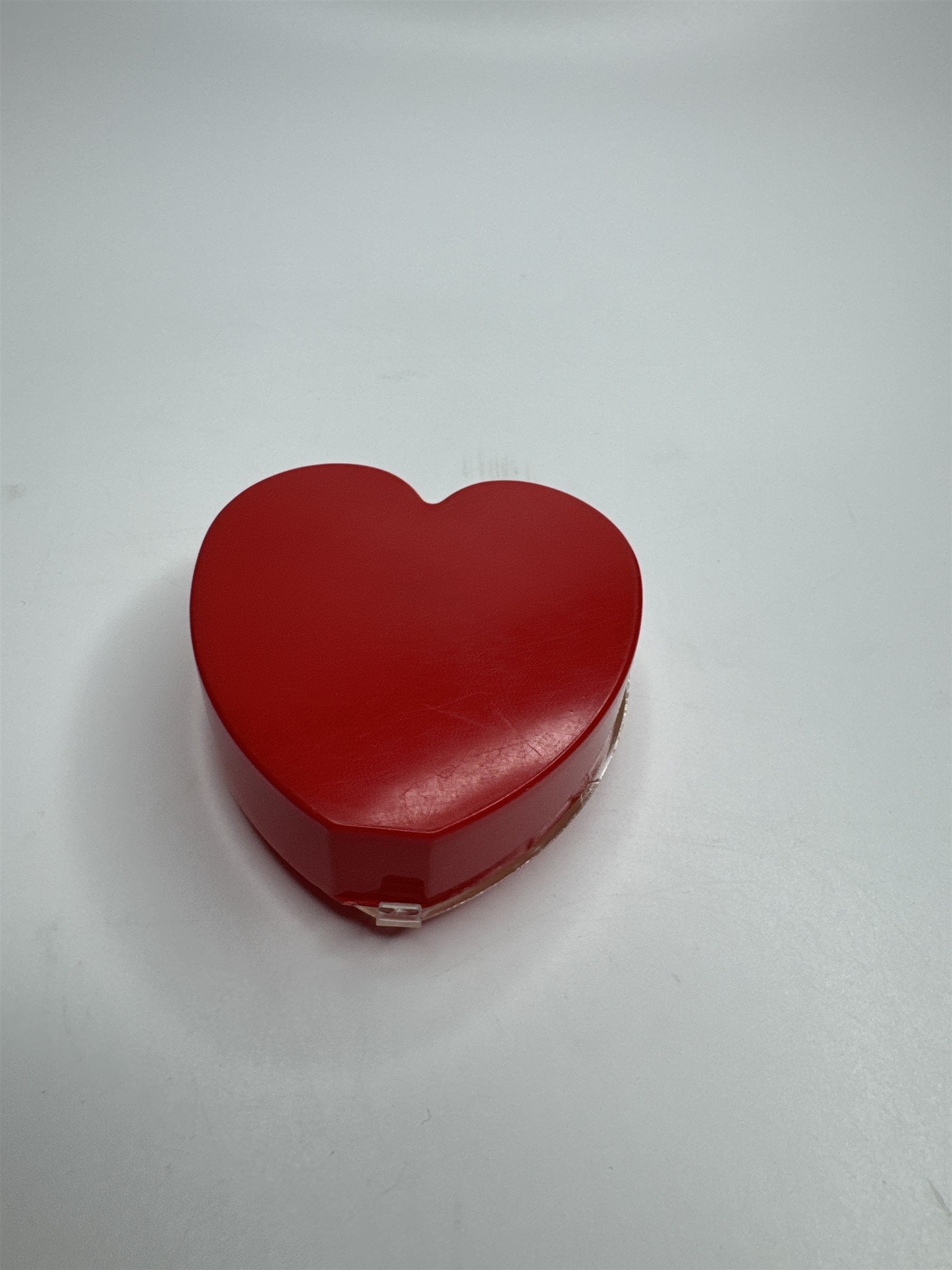 Vintage Miniature Delicate Red Heart /w Clear Cover Jewelry or Trinket Box Gift
