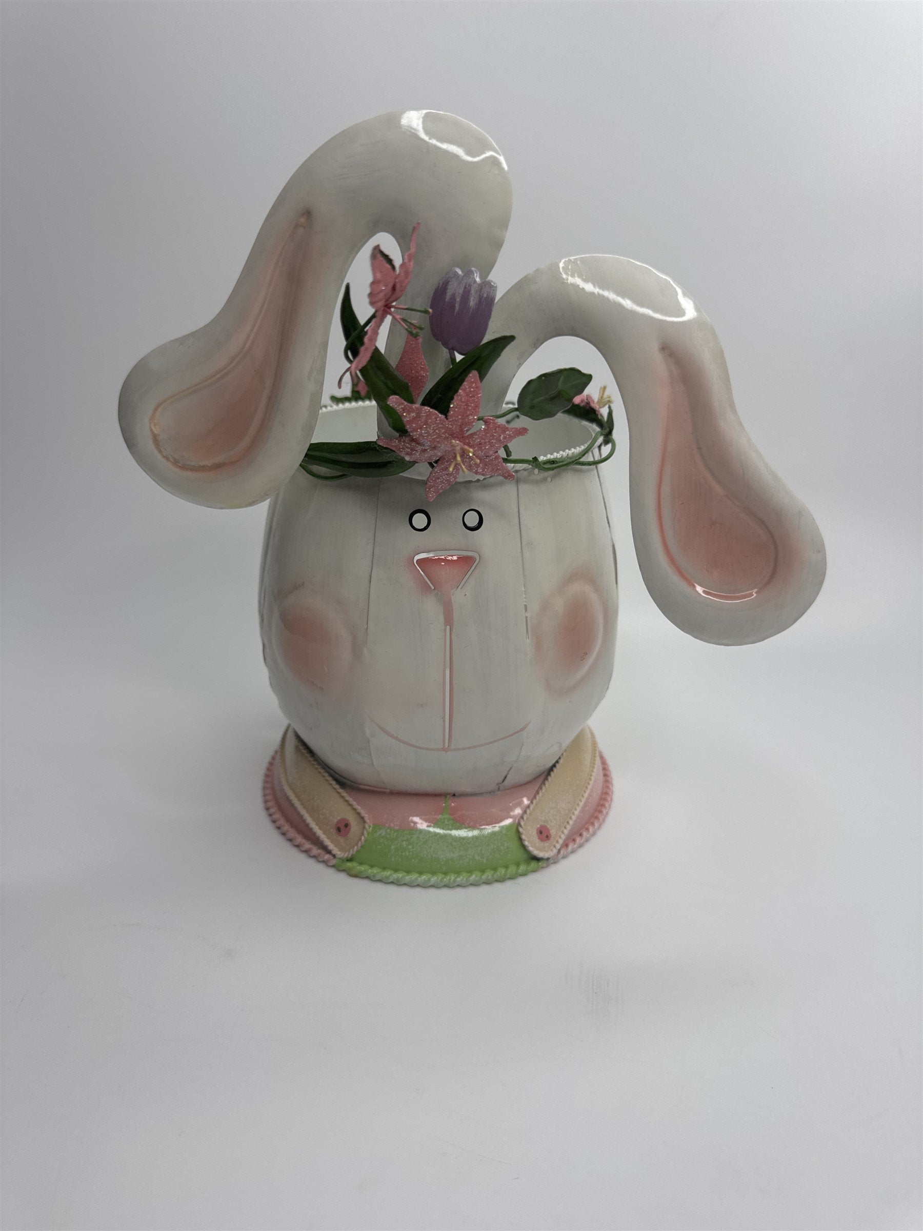 Vintage Home Interiors Metal Easter Bunny Decorative Votive Candle Holder