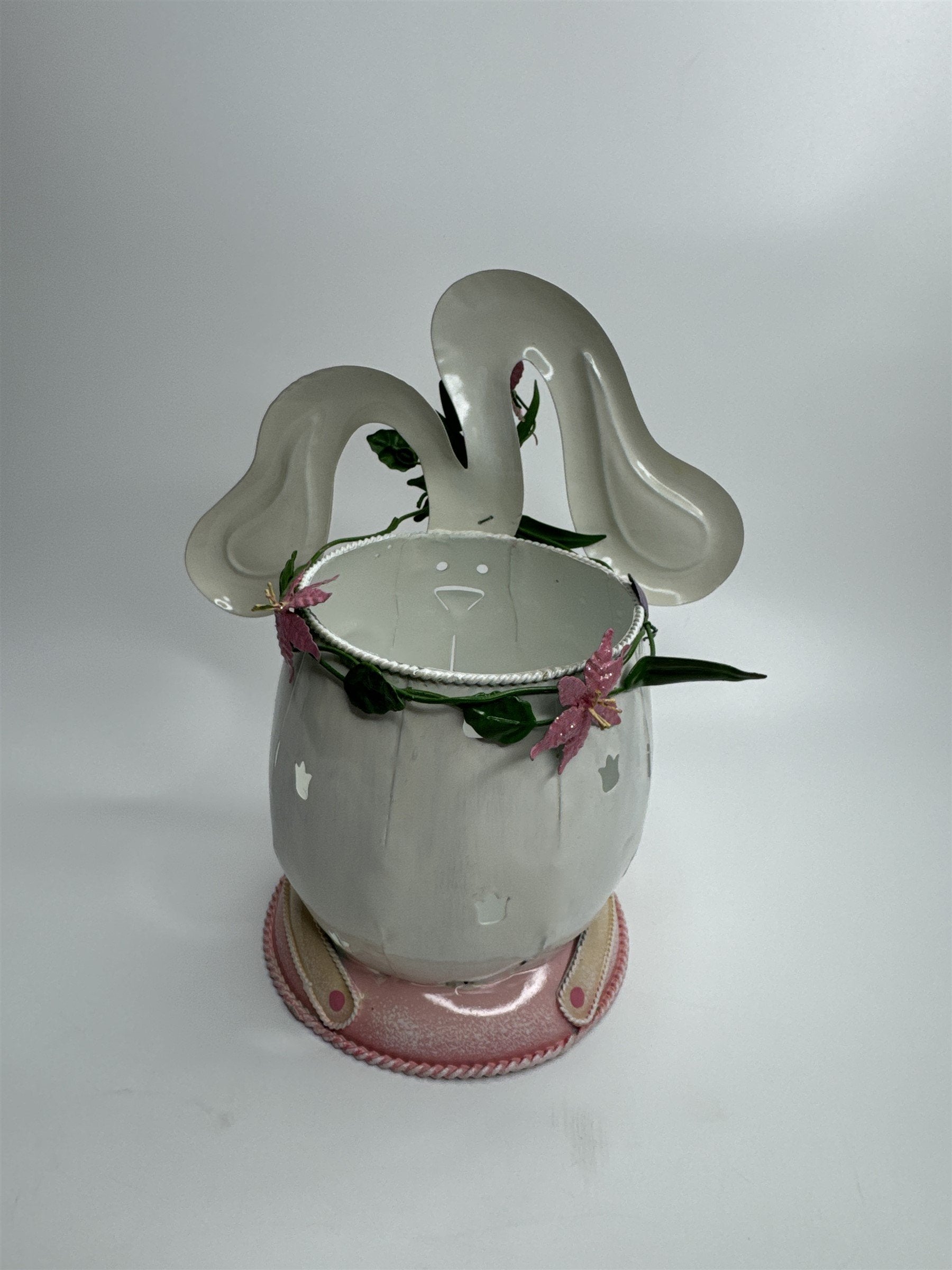 Vintage Home Interiors Metal Easter Bunny Decorative Votive Candle Holder