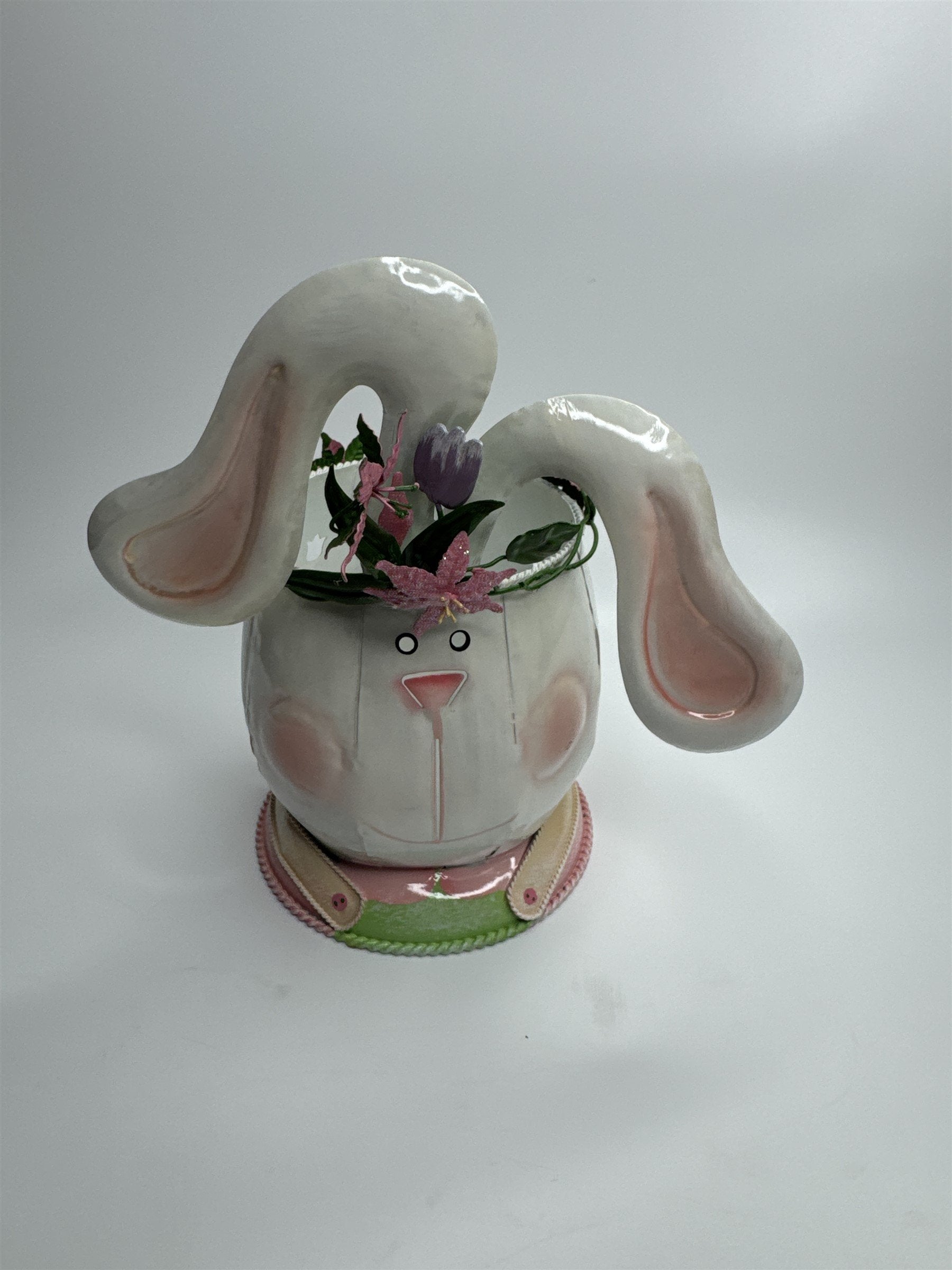 Vintage Home Interiors Metal Easter Bunny Decorative Votive Candle Holder