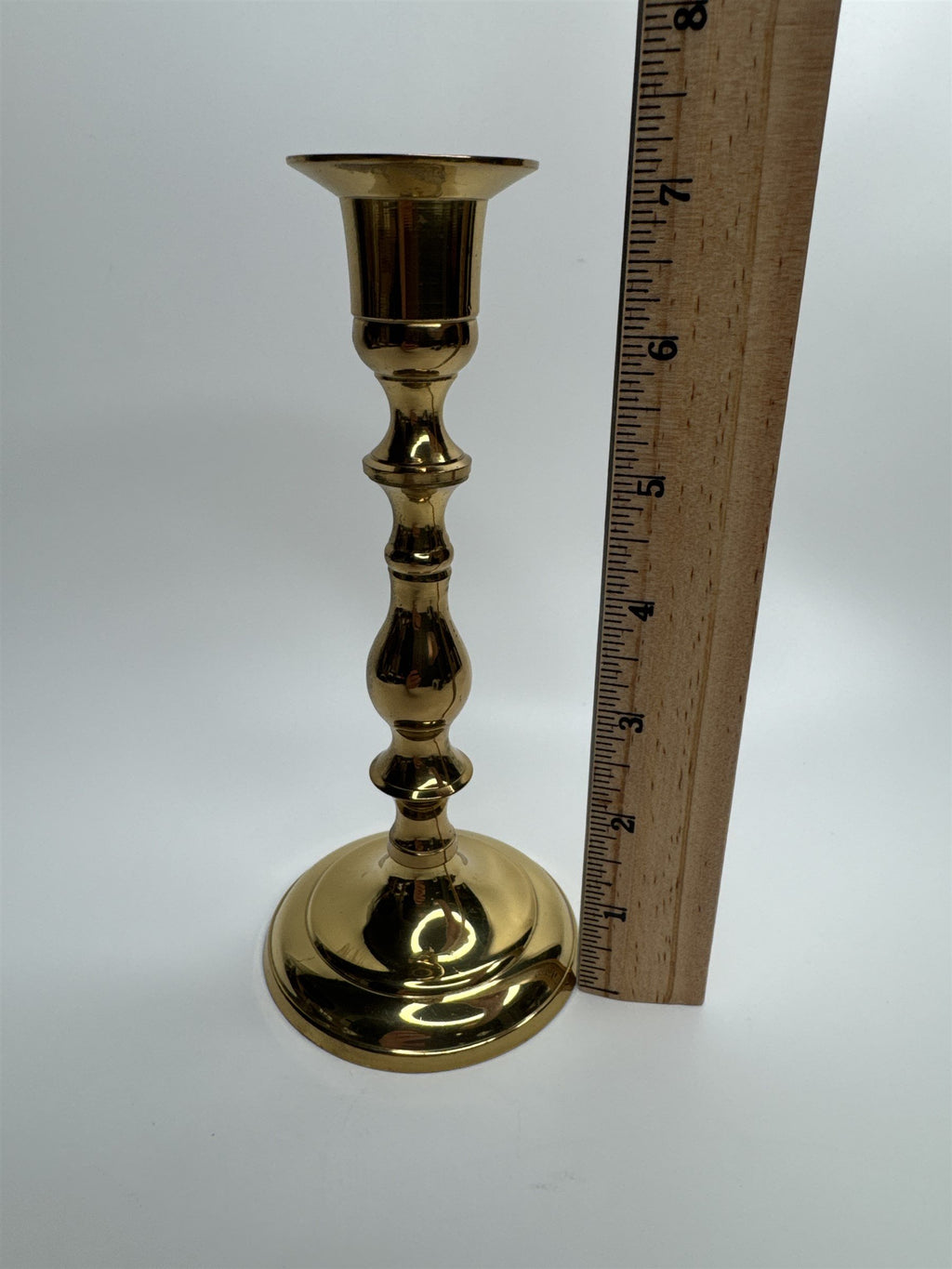 Vintage Brass Taper 7" Footed Candlestick Holder