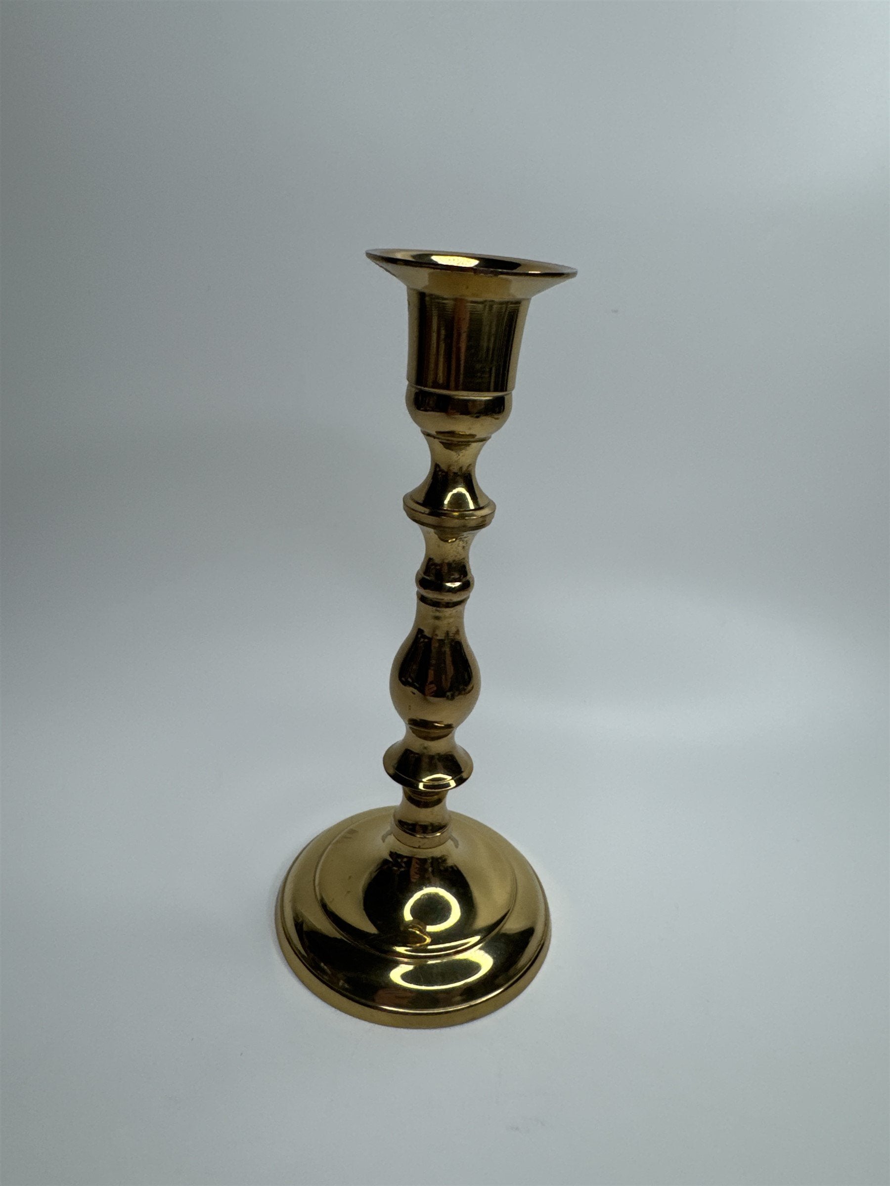 Vintage Brass Taper 7" Footed Candlestick Holder