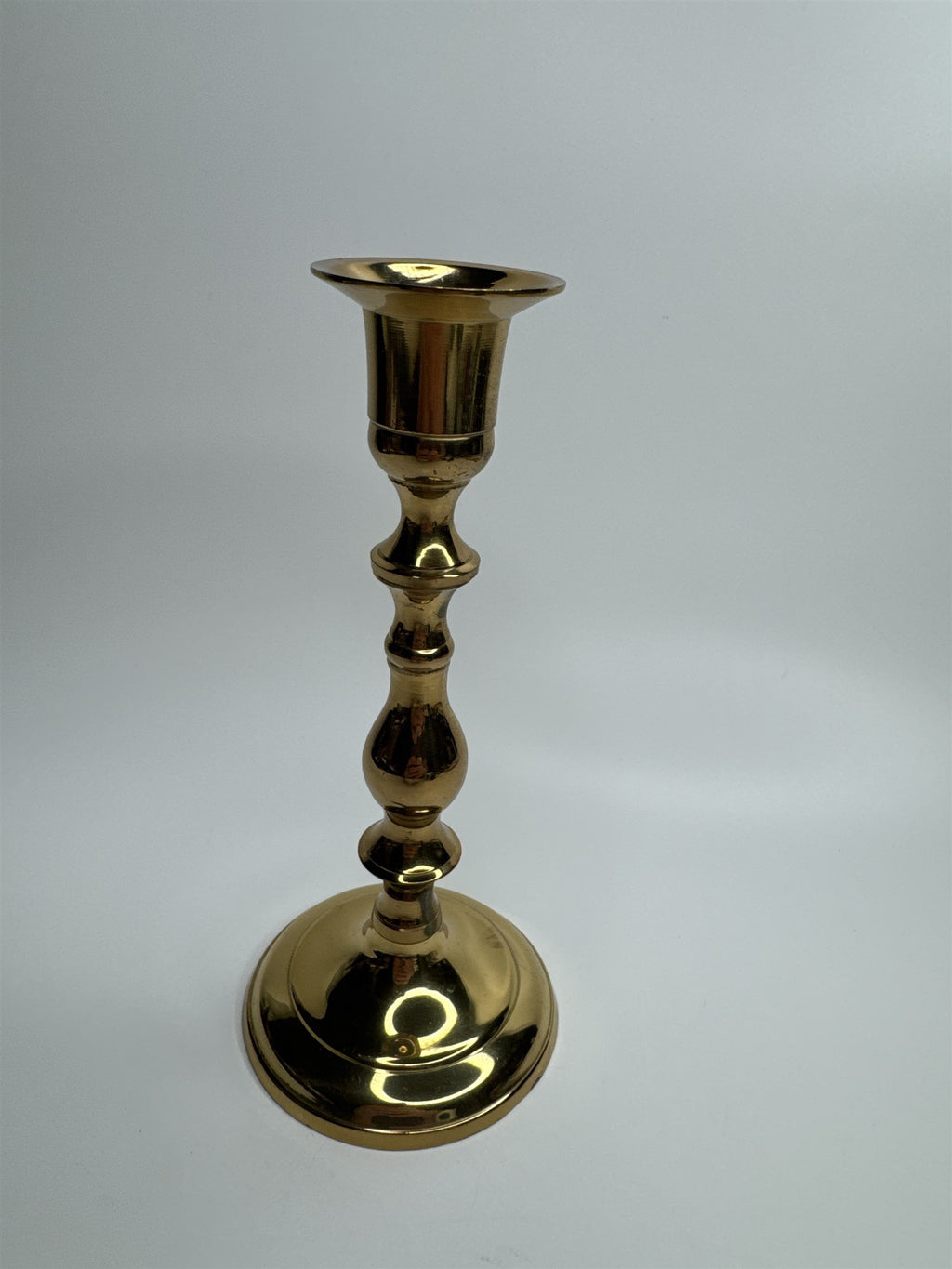 Vintage Brass Taper 7" Footed Candlestick Holder