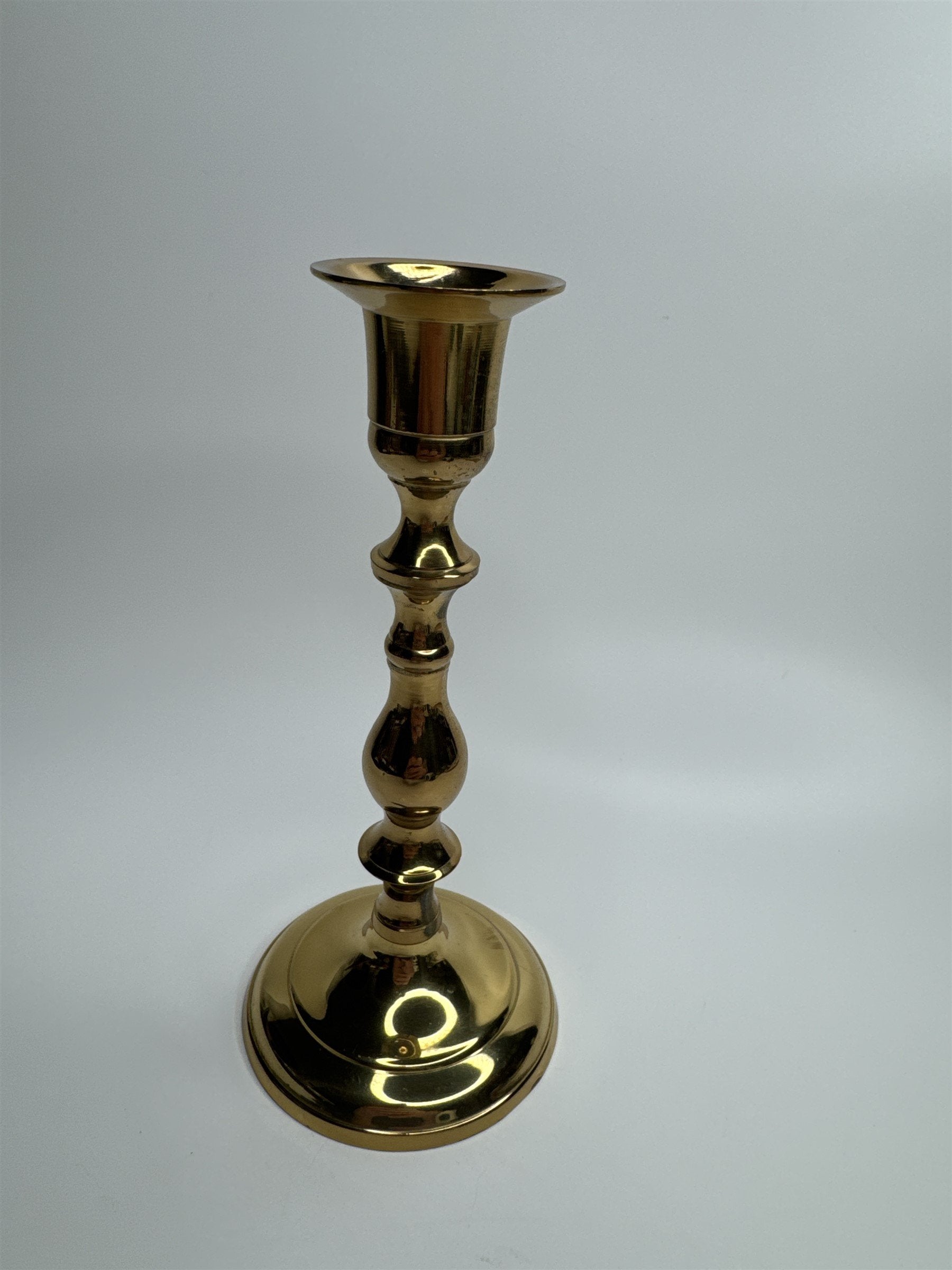 Vintage Brass Taper 7" Footed Candlestick Holder