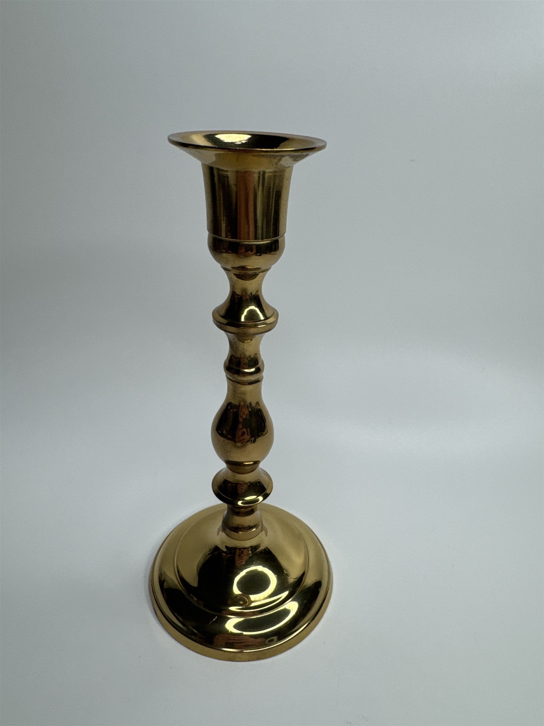 Vintage Brass Taper 7" Footed Candlestick Holder