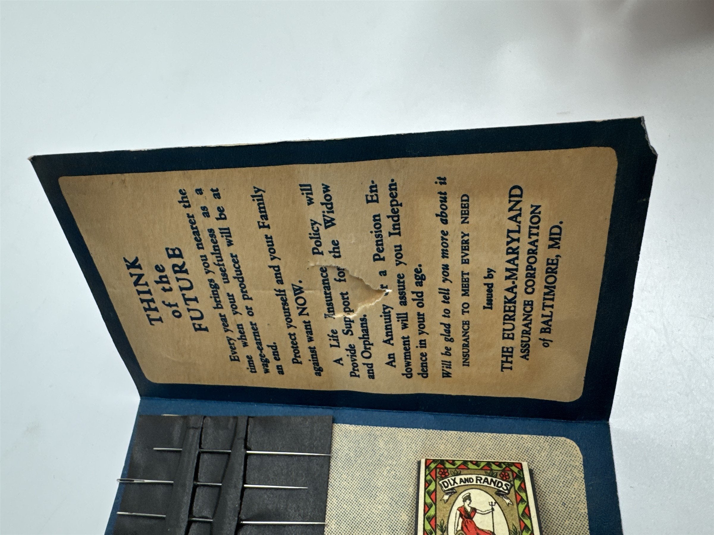 Vintage Eureka-Maryland Assurance Corporation Dix and Rands Sharps Germany Promo