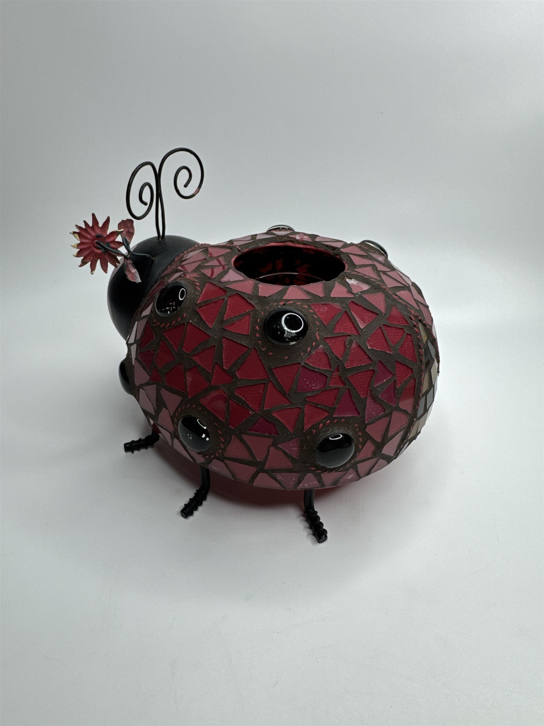 Home Interiors Mosaic Ladybug Tealight Candle Holder 69022
