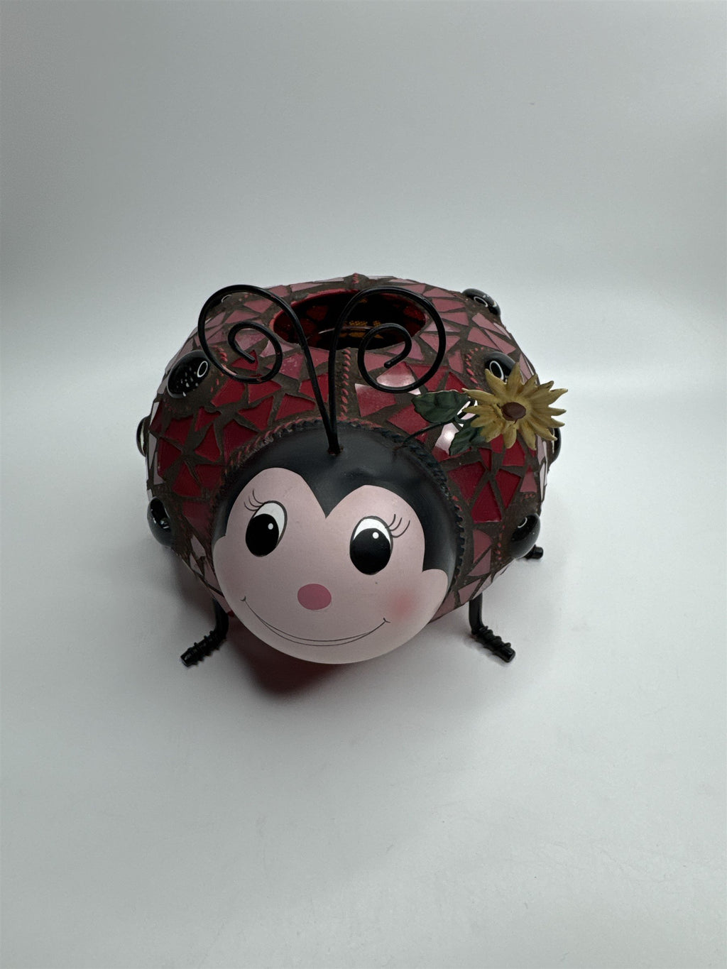 Home Interiors Mosaic Ladybug Tealight Candle Holder 69022