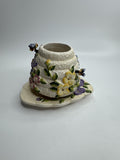 Vintage Home Interiors & Gifts Jar Candle Shade Topper & Dish Bumble Bees Honey