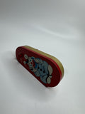 Vintage 1950s Tin Litho Winding Noisemaker USA Cigar Smoke Rings Clown Flower