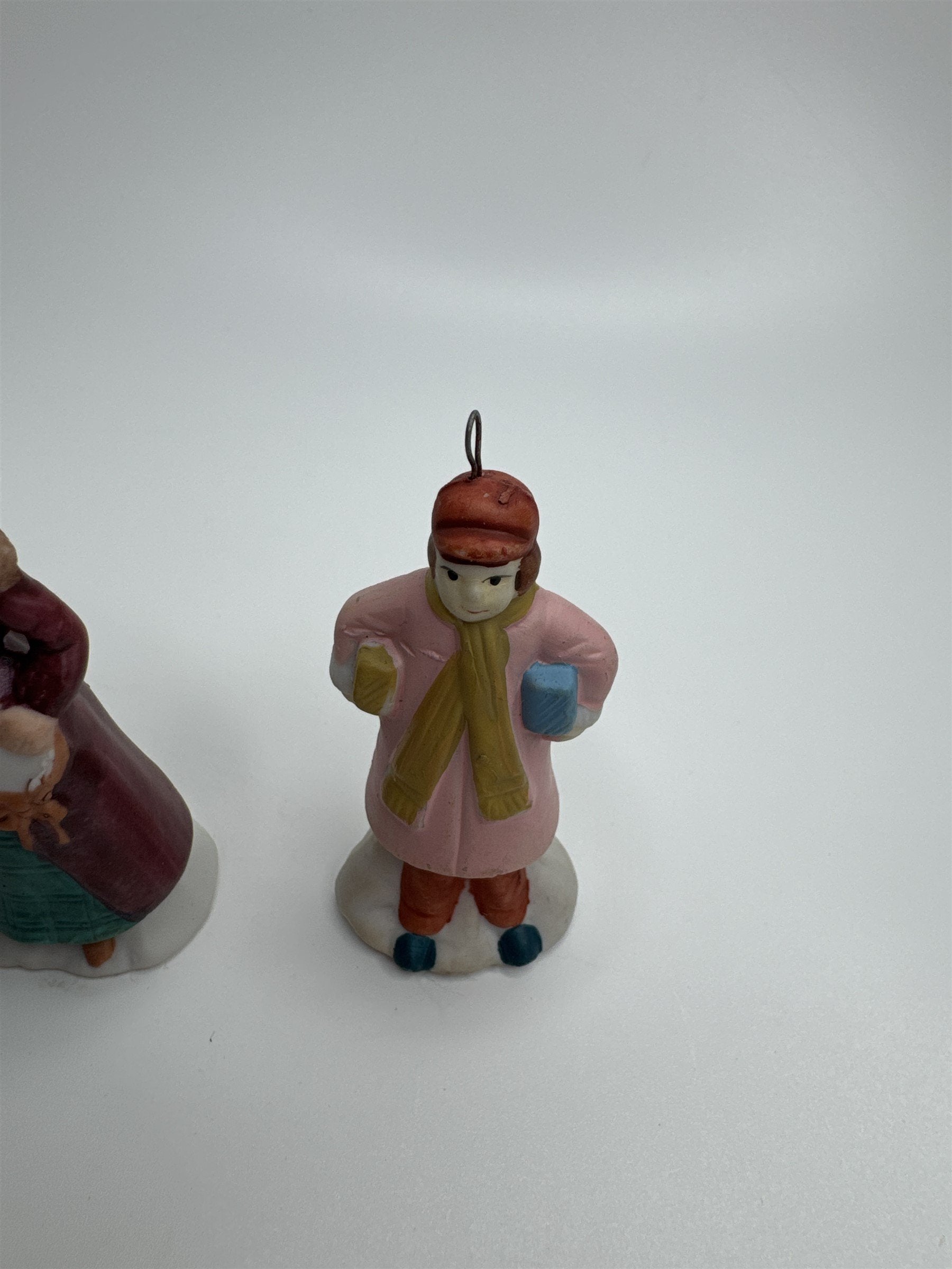 Set of 4 Musical Instrument Playing Christmas Carolers Ornaments Ceramic Taiwan