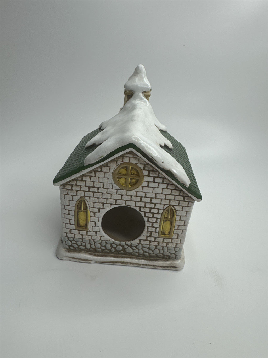 Vtg Homco Home Interiors 8952 Village Church Porcelain Christmas Earthenware
