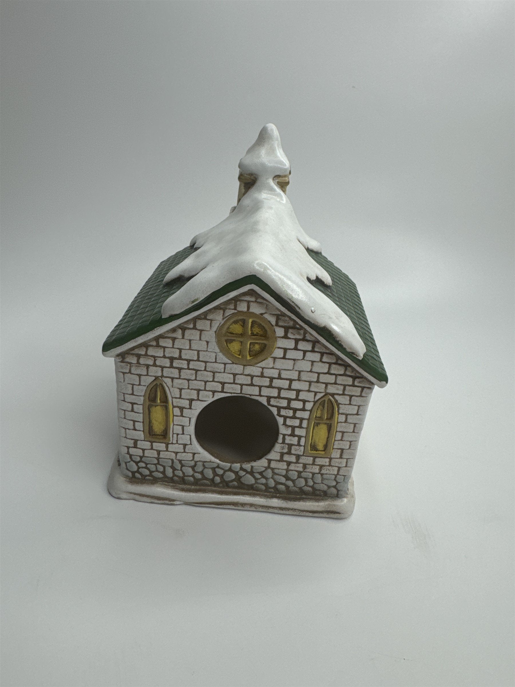 Vtg Homco Home Interiors 8952 Village Church Porcelain Christmas Earthenware
