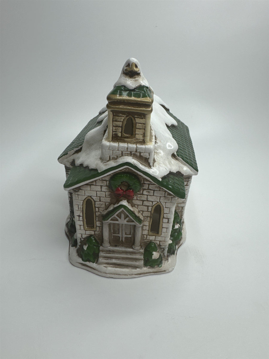 Vtg Homco Home Interiors 8952 Village Church Porcelain Christmas Earthenware