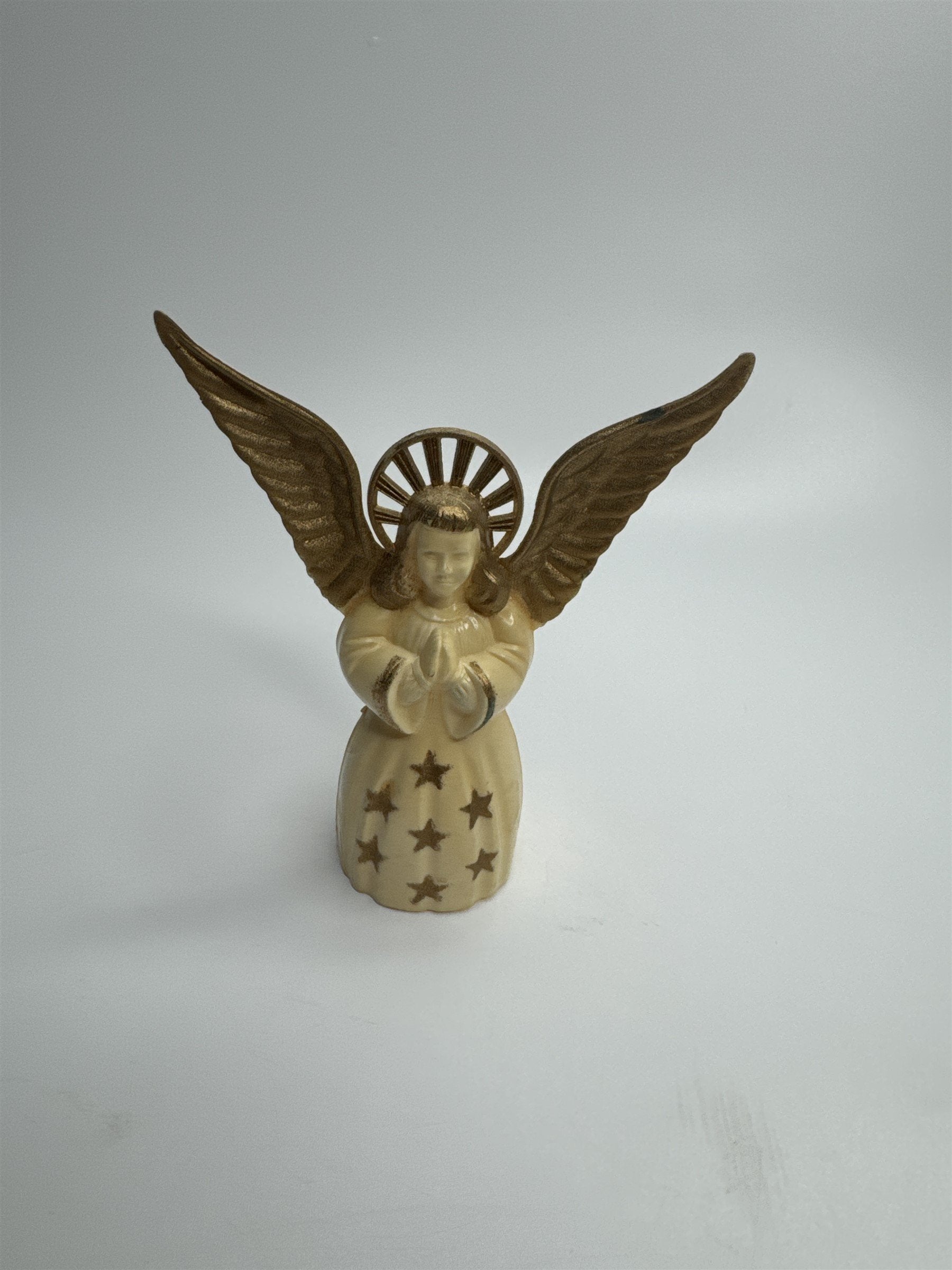 Vintage Hard Plastic Nativity Angel Christmas Decoration Ornament Light Topper