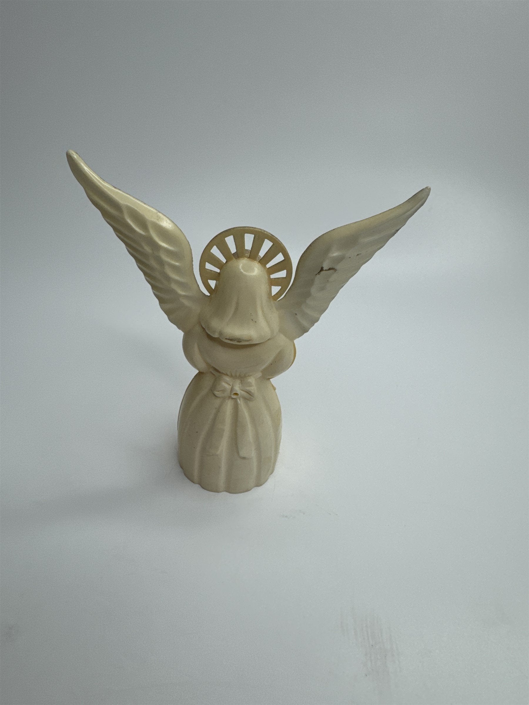 Vintage Hard Plastic Nativity Angel Christmas Decoration Ornament Light Topper