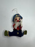Vintage Holiday Christmas Pirate Paper Felt Unique Retro Ornament JAPAN