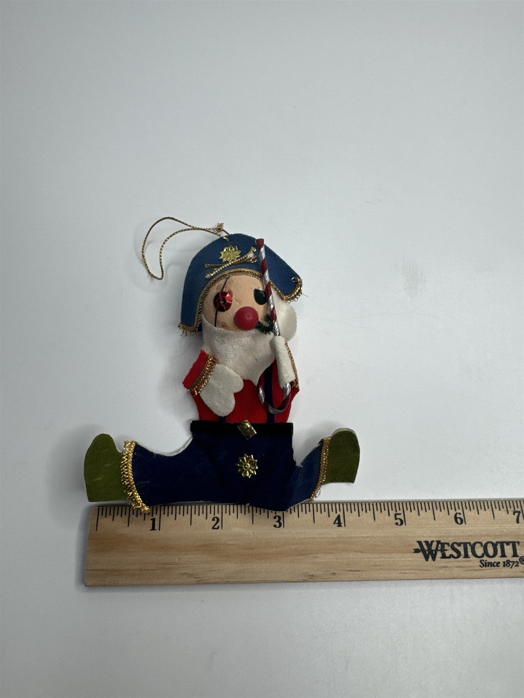 Vintage Holiday Christmas Pirate Paper Felt Unique Retro Ornament JAPAN