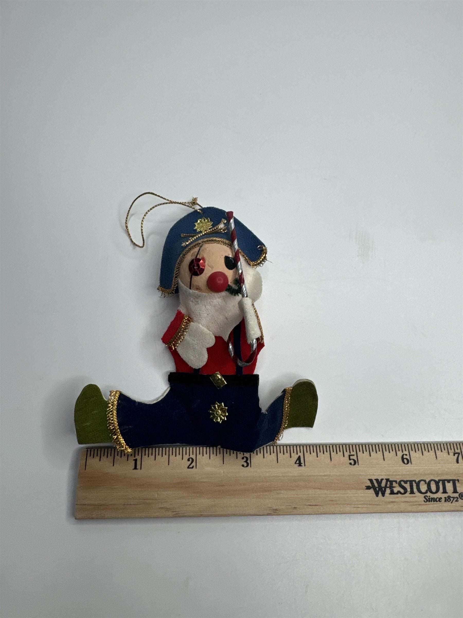 Vintage Holiday Christmas Pirate Paper Felt Unique Retro Ornament JAPAN